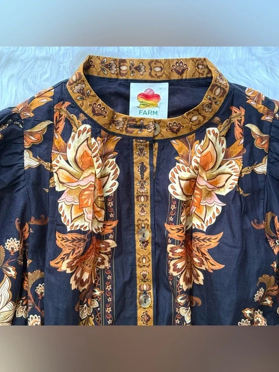 FARM Rio Majestic Garden Black Floral Belted Mini Dress, NWT 🇧🇷 - Picture 8 of 16